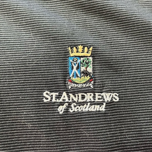 St. Andrews Of Scotland Golf Polo Black/Grey Embroidered Logo Shirt - Picture 3 of 10